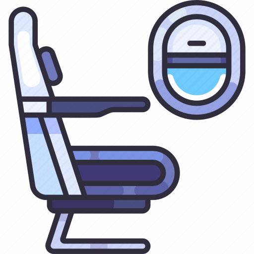 Seat, window, plane, flight, fly, airport, travel icon - Download on Iconfinder