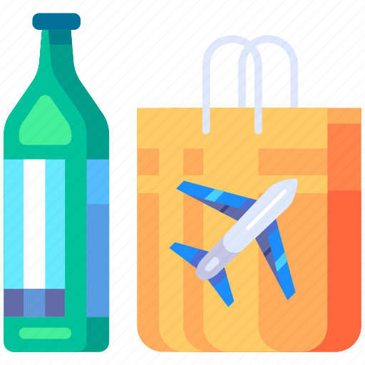 Duty free shop, shopping, product, bottle, label, airport, flight icon - Download on Iconfinder