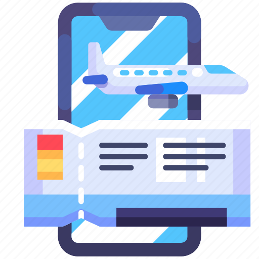 E ticket, mobile, app, digital, online, airport, flight icon - Download on Iconfinder
