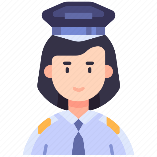 Female, pilot, captain, profession, woman, airport, flight icon - Download on Iconfinder