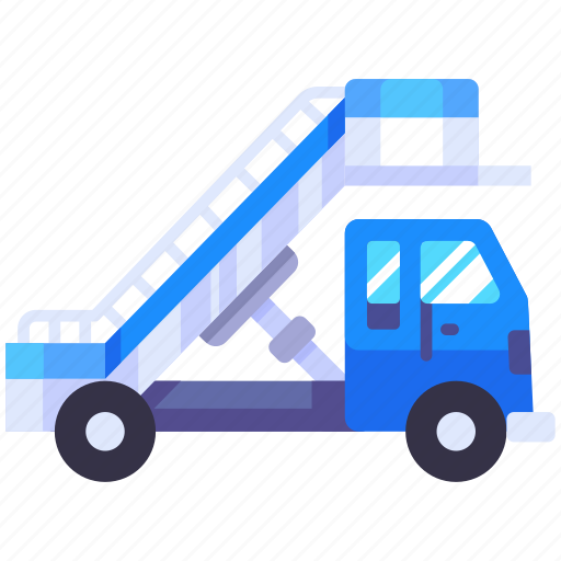 Ladder, truck, stairs, runway, vehicle, airport, flight icon - Download on Iconfinder
