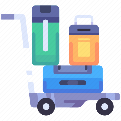 Trolley, baggage, luggage, cart, passenger, airport, flight icon - Download on Iconfinder