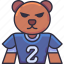 mascot, character, creature, doll, bear, american football, sport, rugby, football club