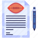contract, document, agreement, signature, pen, american football, sport, rugby, football club