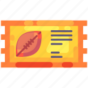 ticket, match ticket, access, entry tickets, coupon, american football, sport, rugby, football club