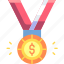 business, finance, company, medal, achievement, money, reward 