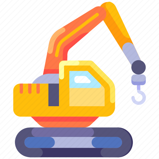 Construction, architecture, construction tools, crane machine, caterpillar, crane, crane lifting icon - Download on Iconfinder