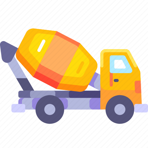Construction, architecture, construction tools, mixer truck, cement, concrete, vehicle icon - Download on Iconfinder