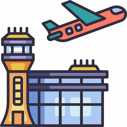 Hotel service, hotel, accommodation, airport pick up, airport, flight, take off icon - Download on Iconfinder