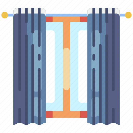 Hotel service, hotel, accommodation, big window with curtain, window, curtain, room icon - Download on Iconfinder