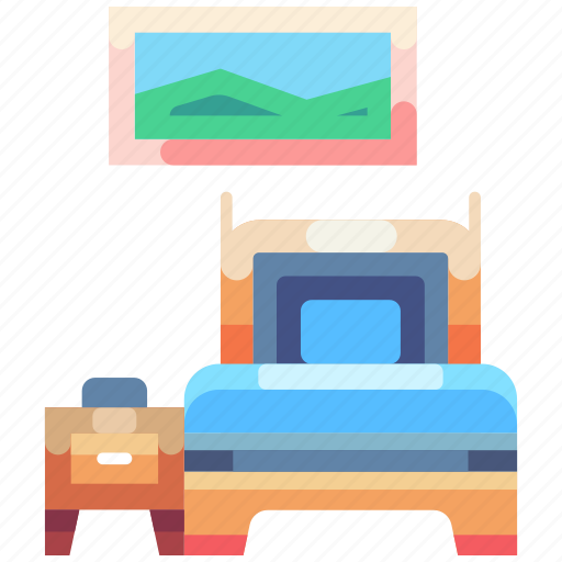 Hotel service, hotel, accommodation, single bed, bed, bedroom, room icon - Download on Iconfinder
