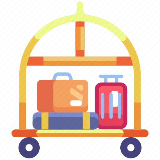 Hotel service, hotel, accommodation, trolley luggage, bellboy, service, bag icon - Download on Iconfinder