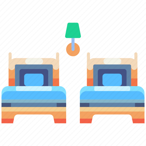 Hotel service, hotel, accommodation, twin beds, twin, ben, bedroom icon - Download on Iconfinder