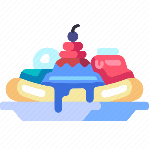 Banana split, ice cream, dessert, international food, restaurant, food, menu icon - Download on Iconfinder
