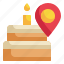 shop, location, gps, pin, store, cake icon, direction 