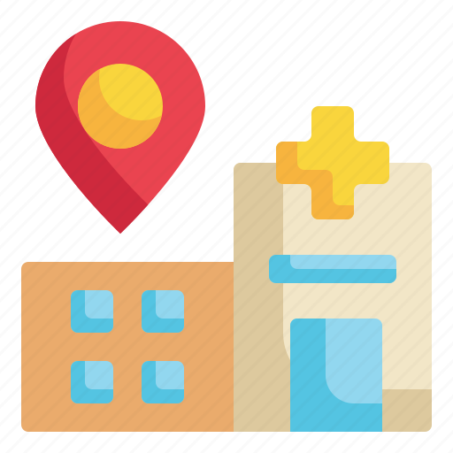 Hospital, location, pin, navigation, direction, gps icon icon - Download on Iconfinder