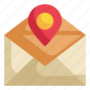 gps, mail, tracking, location, email, envelope, message icon