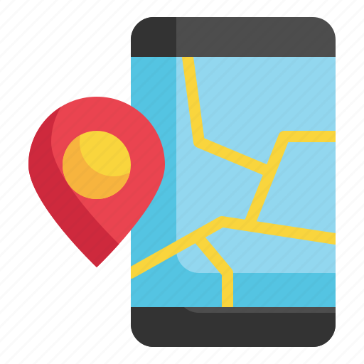 Mobile, phone, map, pin, location, navigation, gps icon icon - Download on Iconfinder