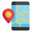mobile, phone, map, pin, location, navigation, gps icon 