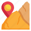 mountain, pin, location, navigation, gps icon 