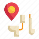 restroom, location, pin, gps, direction, toilet icon