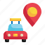 taxi, tracking, location, pin, direction, pointer, gps icon 