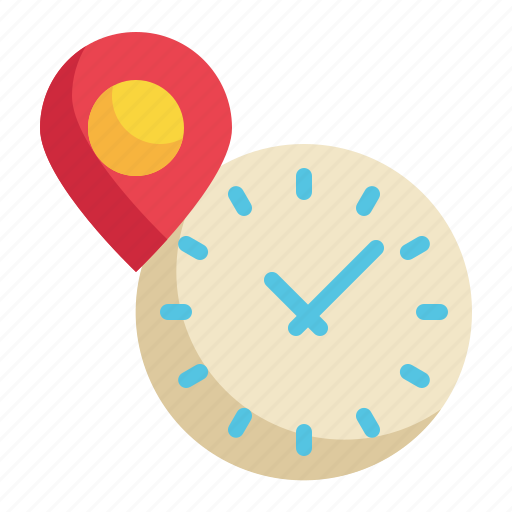 Gps, pin, tracking, clock, location, time icon icon - Download on Iconfinder