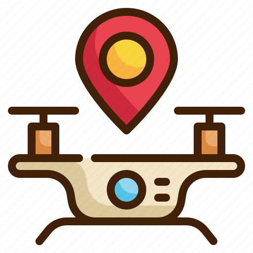 Drone, tracking, location, pin, navigation, gps icon icon - Download on Iconfinder