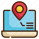 laptop, location, tracking, pin, navigation, gps icon, computer