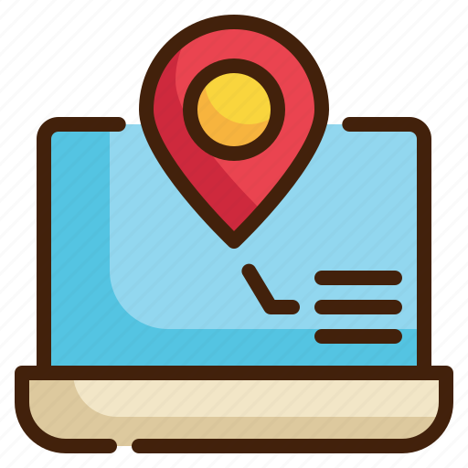 Laptop, location, tracking, pin, navigation, gps icon, computer icon - Download on Iconfinder