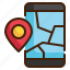 mobile, phone, map, pin, location, navigation, device, gps icon 