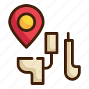 restroom, location, pin, gps, navigation, pointer, toilet icon