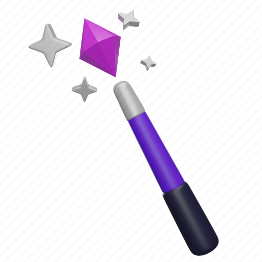 Magic wand, tool, navigation, magic stick 3D illustration - Download on Iconfinder