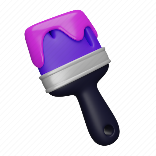 Paint brush, art, painter, tool 3D illustration - Download on Iconfinder