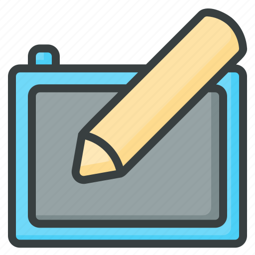 Tablet, pen, drawing, illustration, device, digital, graphic tablet icon - Download on Iconfinder