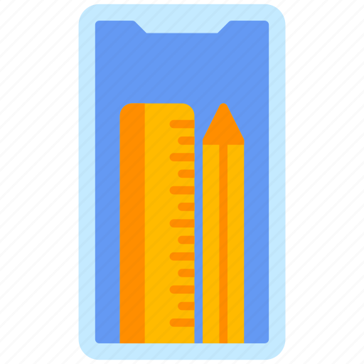 Pencil, ruler, smartphone icon - Download on Iconfinder