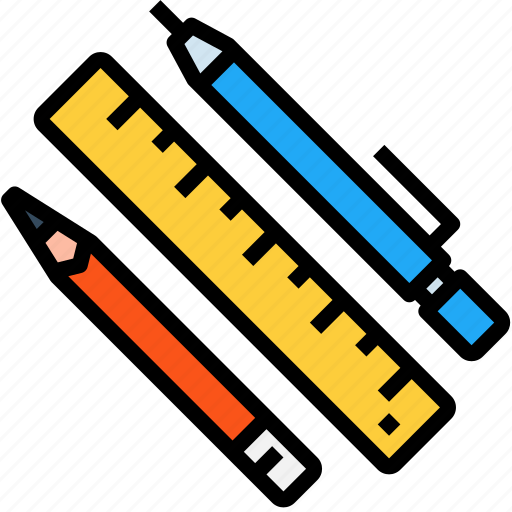 Pen, pencil, ruler, stationary, tools icon - Download on Iconfinder