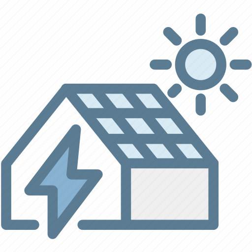 Ecology, energy, green, green energy, house electricity, solar house, sun icon - Download on Iconfinder