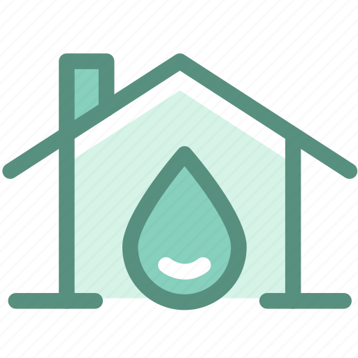 Drop water, eco, ecology, energy, green, home, water house icon - Download on Iconfinder