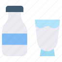 bottle, drink, milk, glasses