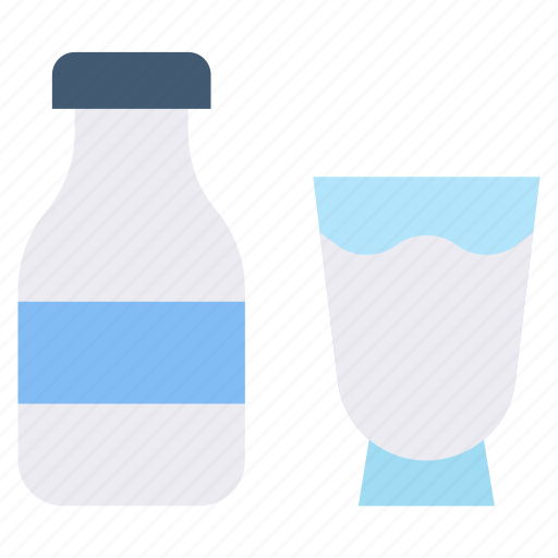Bottle, drink, milk, glasses icon - Download on Iconfinder