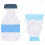 bottle, drink, milk, glasses 
