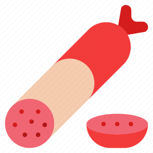 Salami, food, meat, sausage, slice icon - Download on Iconfinder