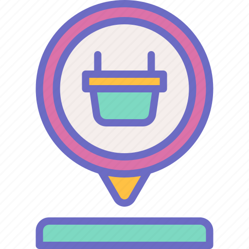 Location, direction, marker, store, basket icon - Download on Iconfinder