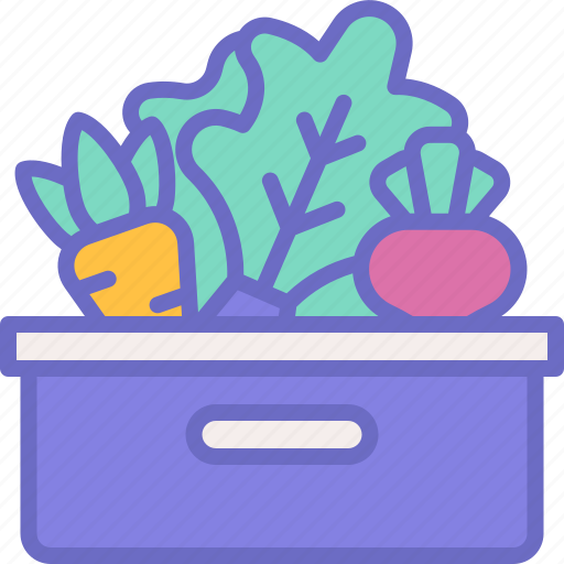 Vegetable, box, carrot, lettuce, radish icon - Download on Iconfinder