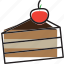 cake, cherry, pastel, patisserie, pie, slice 