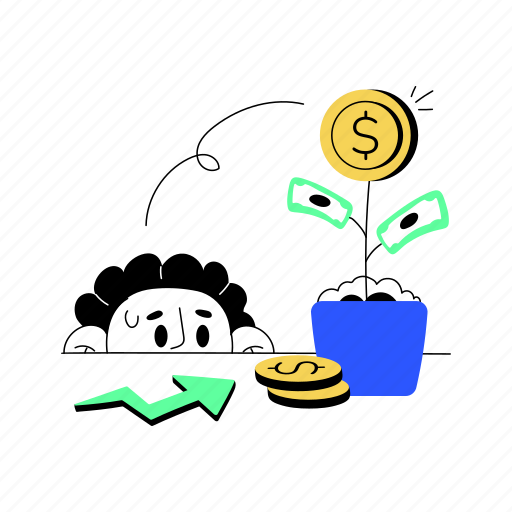 Money growth, investment growth, investment profit, financial growth, money plant illustration - Download on Iconfinder