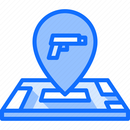 Gun, pin, location, map, pistol, weapons, shop icon - Download on Iconfinder