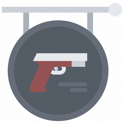 Signboard, gun, pistol, weapons, shop icon - Download on Iconfinder