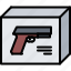 gun, box, pistol, weapons, shop 
